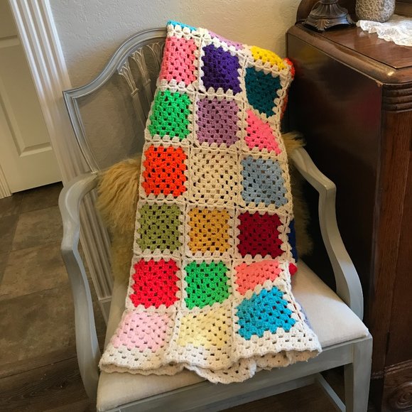 vintage Other - vintage crochet granny afghan